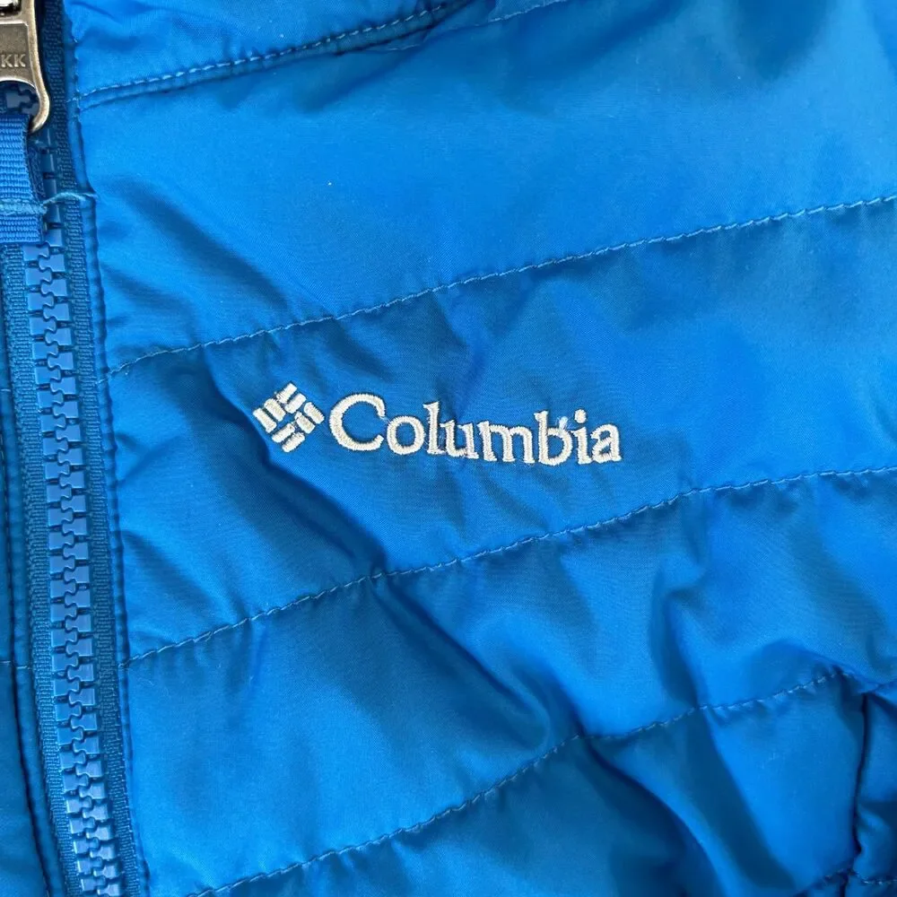 Columbia Toddler 3T Double Trouble Reversible Blue Puffer Fleece Hooded Jacket